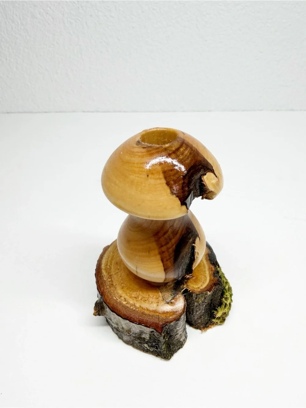Handcrafted Wood Mushroom Bud Vases